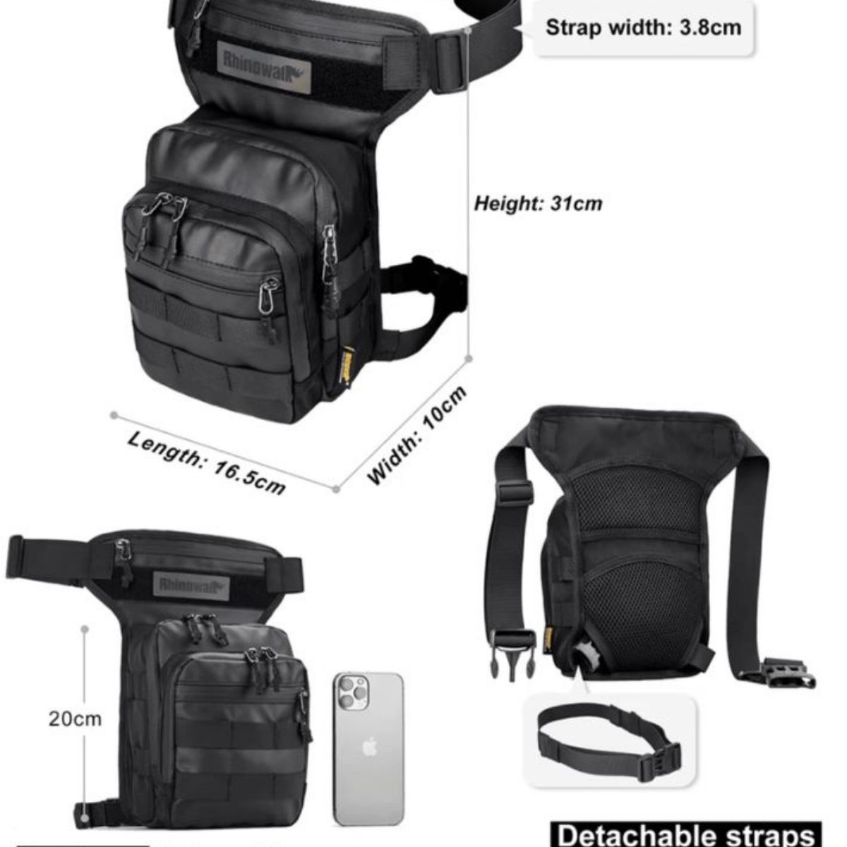 Muslera moto Rhinowalk MT102 multifuncional 3L color negro | Moto & Aventura  4