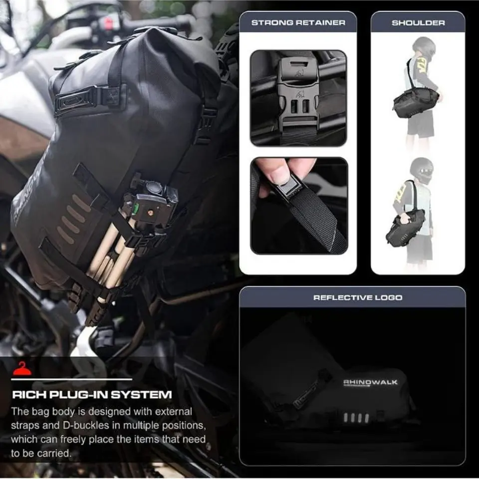 Bolsos laterales moto Rhinowalk MT1428 28L Impermeable | Moto & Aventura  5
