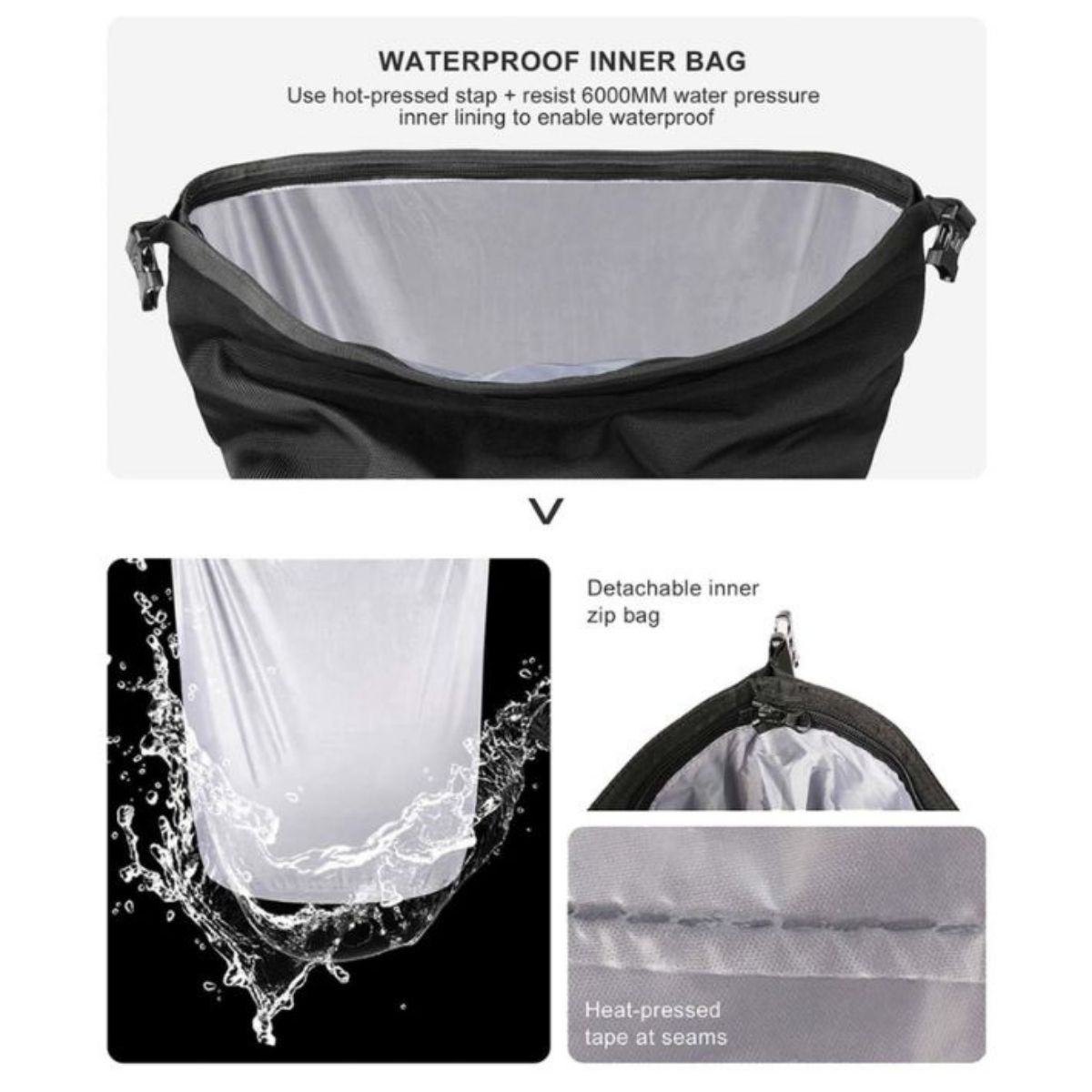 Bolso lateral (unidad) Moto Rhinowalk MT2040 20L Impermeable | Moto & Aventura 11