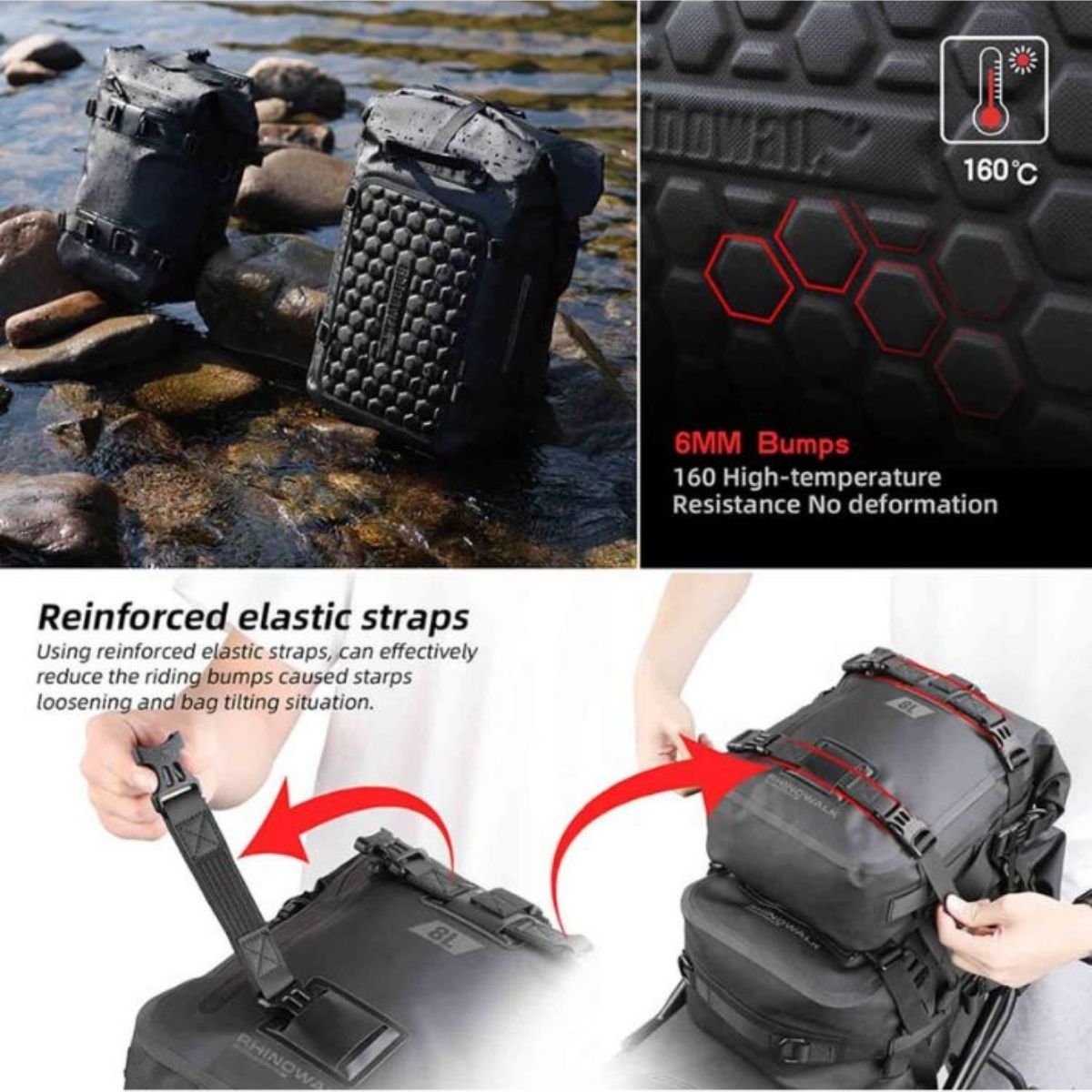 Bolso moto Rhinowalk MT2215 15L Impermeable | Moto & Aventura 6