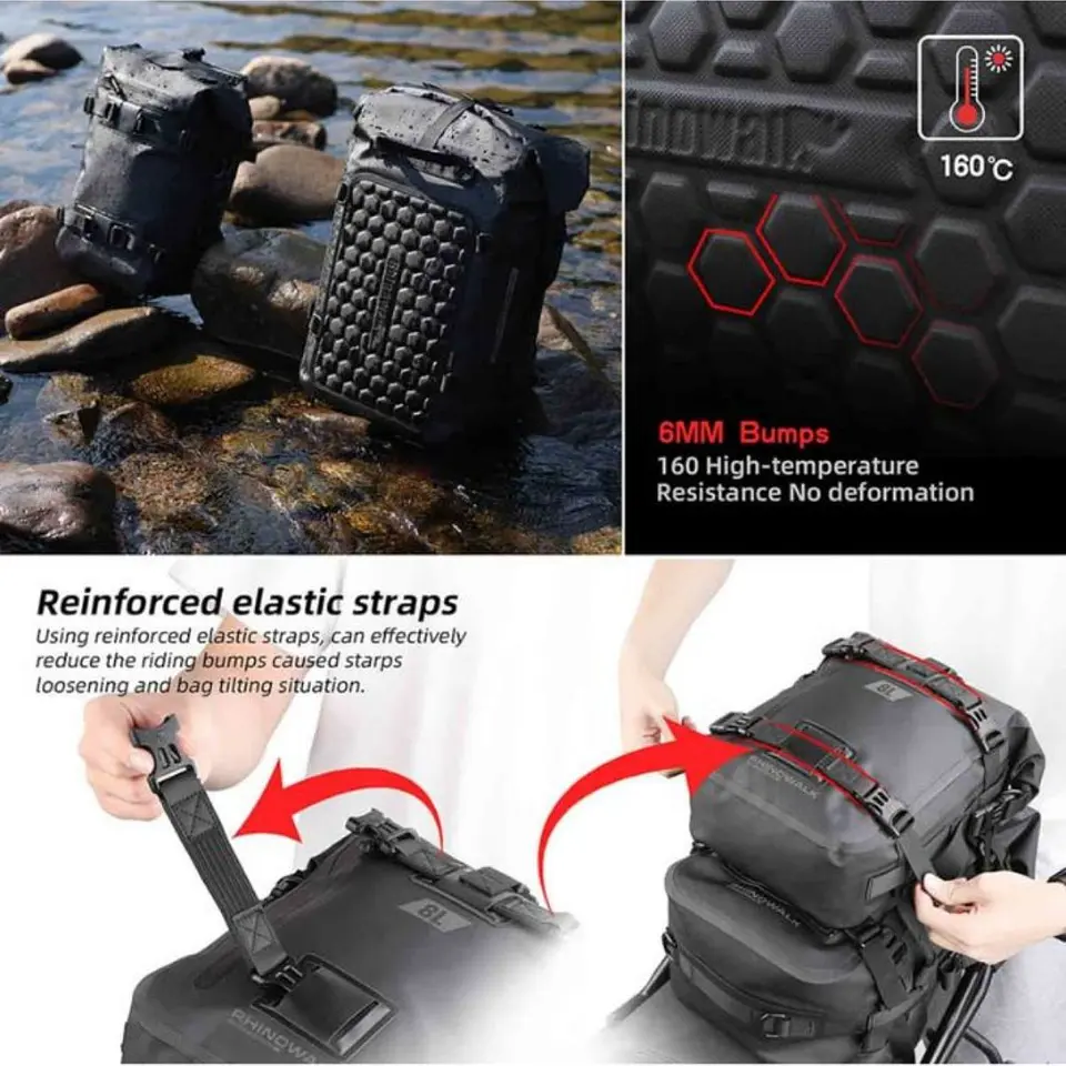 Bolso moto Rhinowalk MT2215 15L Impermeable | Moto & Aventura 6