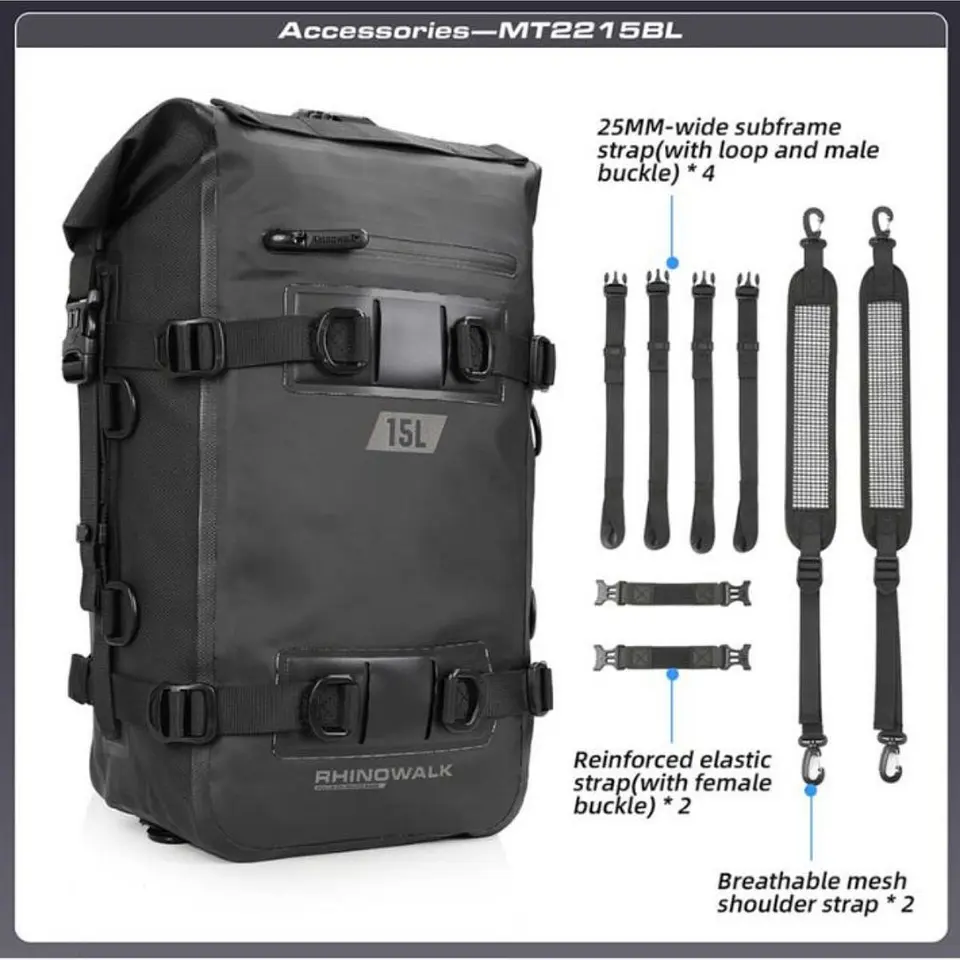 Bolso moto Rhinowalk MT2215 15L Impermeable | Moto & Aventura 5