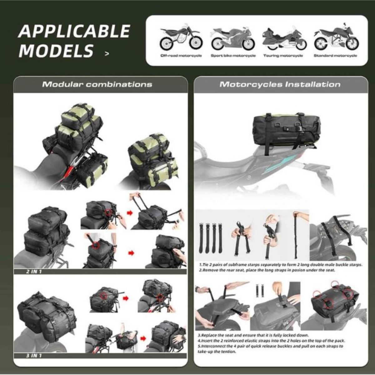 Bolso moto Rhinowalk MT2215 15L Impermeable | Moto & Aventura 9