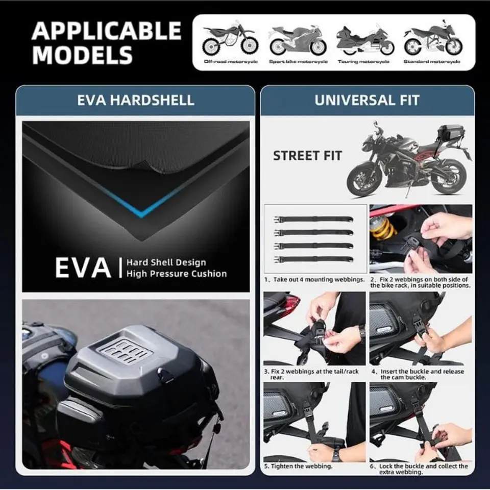 Bolso cola moto Rhinowalk MT2335 expandible de 23L a 35L impermeable | Moto & Aventura 5