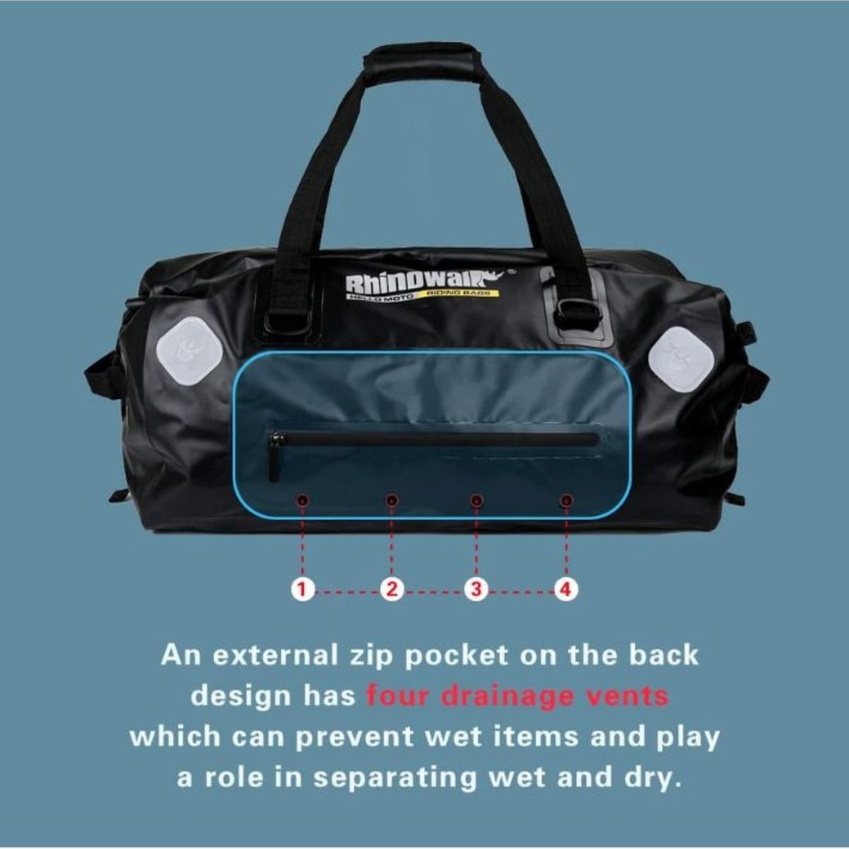 Bolso moto Rhinowalk MT20650 65L Drybag Waterproof | Moto & Aventura  9