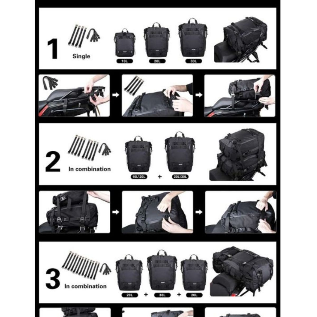 Bolso impermeable moto Rhinowalk MT21620 20L multi uso | Moto & Aventura 10