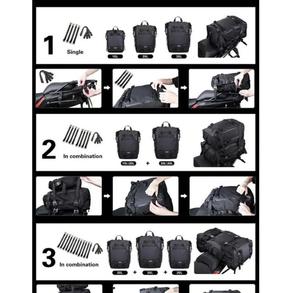 Bolso impermeable moto Rhinowalk MT21620 20L multi uso | Moto & Aventura 10