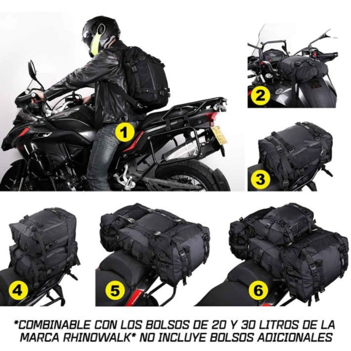 Bolso impermeable moto Rhinowalk MT21620 20L multi uso | Moto & Aventura 11