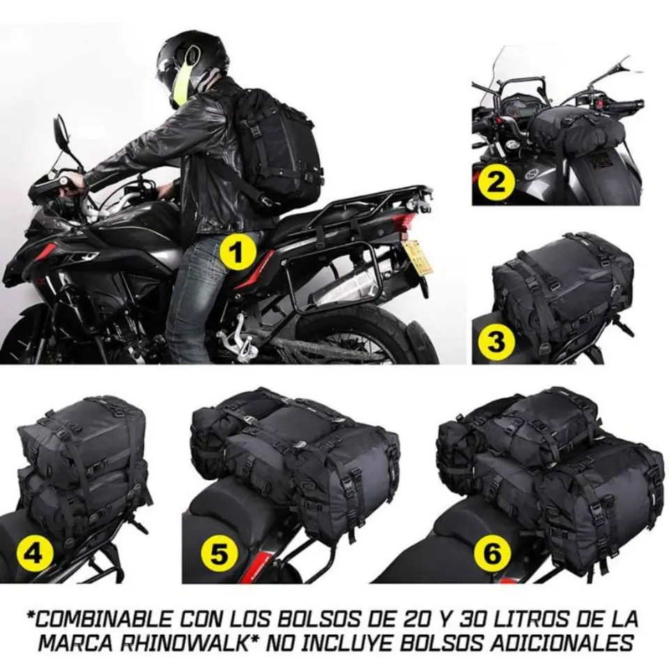 Bolso impermeable moto Rhinowalk MT21620 20L multi uso | Moto & Aventura 11