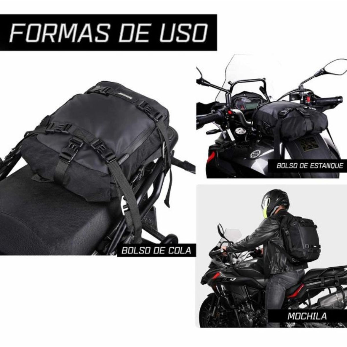 Bolso impermeable moto Rhinowalk MT21630 30L multi uso | Moto & Aventura 2