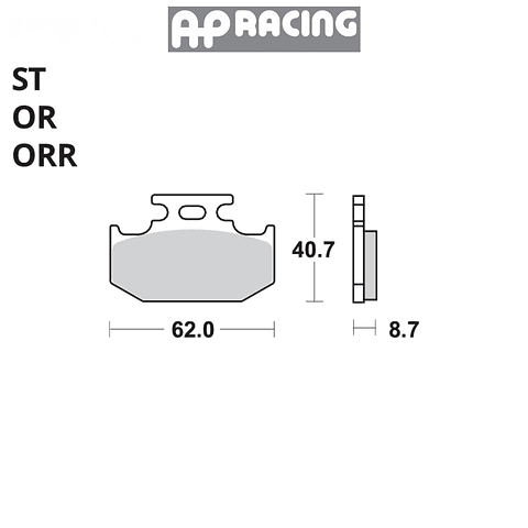 Pastilla de freno trasera AP Racing Kawasaki, Suzuki, Yamaha | LMP232ST