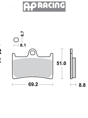 Pastilla de freno delanteras AP Racing Yamaha