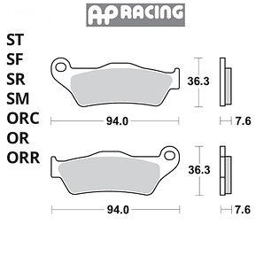 Pastilla de freno Trasera AP Racing Gas Gas, Husqvarna, Kawasaki, KTM | LMP271ORR