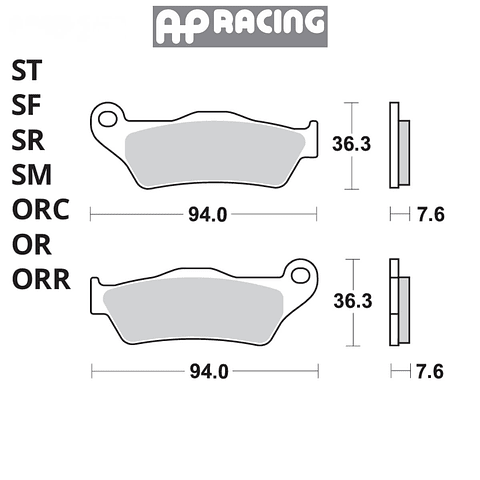 Pastilla de freno Trasera AP Racing Gas Gas, Husqvarna, Kawasaki, KTM | LMP271ORR
