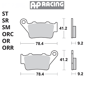Pastilla de freno trasera Aprilia, BMW, CF Moto, Ducati, Honda, Husqvarna, KTM, Royal Enfield, Triumph, Voge, Yamaha | LMP275SR
