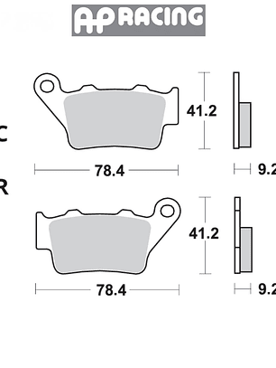 Pastilla de freno trasera Aprilia, BMW, CF Moto, Ducati, Honda, Husqvarna, KTM, Royal Enfield, Triumph, Voge, Yamaha 