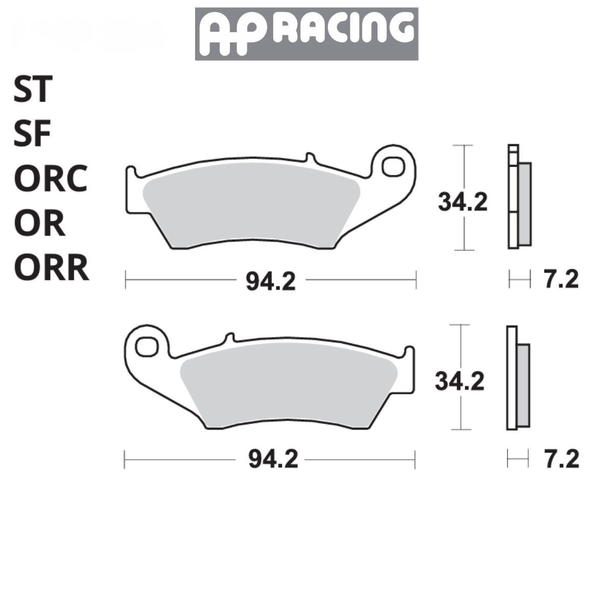 Pastilla de freno traseras AP Racing Gas Gas, Honda, Kawasaki, Suzuki, Yamaha  2