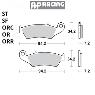 Pastilla de freno trasera AP Racing Gas Gas, Honda, Kawasaki, Suzuki, Yamaha | LMP2940RR