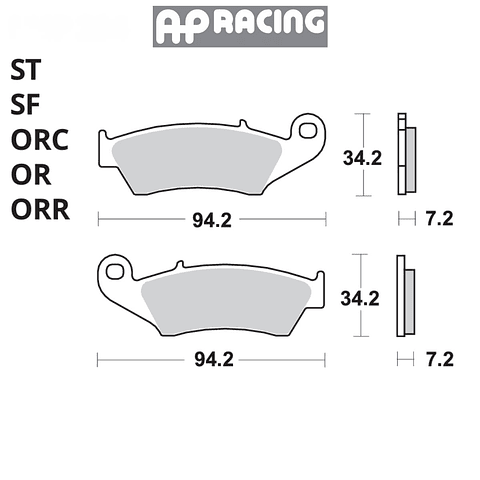 Pastilla de freno trasera AP Racing Gas Gas, Honda, Kawasaki, Suzuki, Yamaha | LMP2940RR