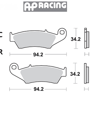 Pastilla de freno traseras AP Racing Gas Gas, Honda, Kawasaki, Suzuki, Yamaha 