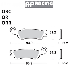 Pastilla de freno D/T AP Racing Yamaha | LMP440ORR