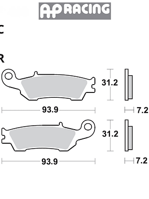 Pastilla de freno D/T AP Racing Yamaha