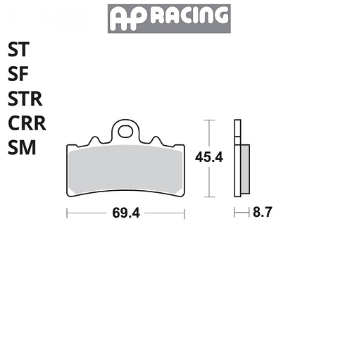 Pastilla de freno delantera AP Racing Husqvarna, KTM, Triumph | LMP477SF