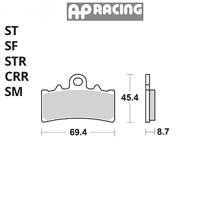 Pastilla de freno D/T AP Racing Husqvarna, KTM, Triumph | LMP477ST