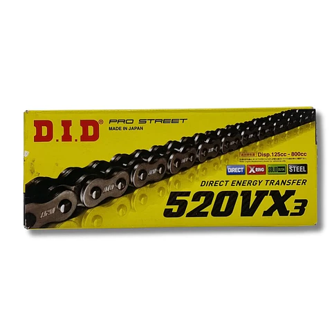 Cadena con X ring D.I.D VX3 520-124E Japón  