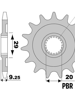 Piñón de ataque Kawasaki PBR 13D | Enduro & Cross