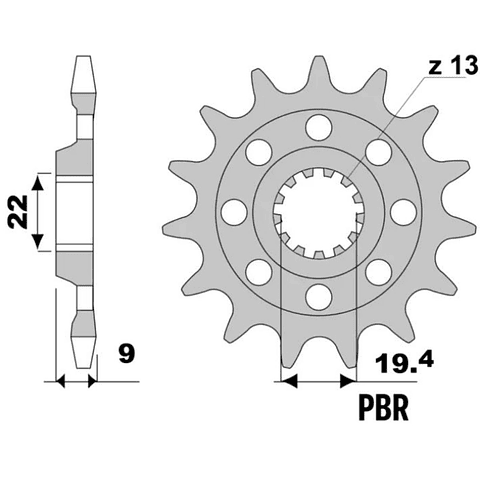 Piñón de ataque PBR 13D Suzuki | Enduro & Cross