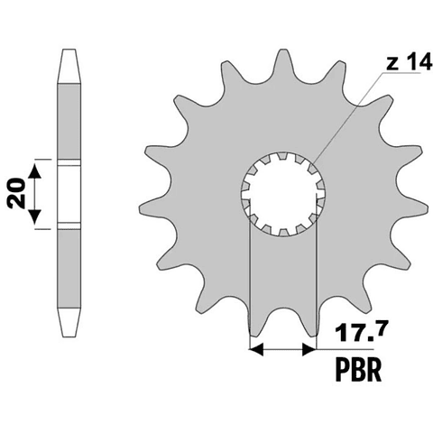 Piñón de ataque PBR 14D Yamaha | Enduro & Cross