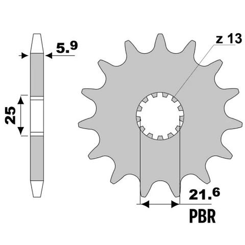Piñón de ataque 14D Kawasaki / Yamaha PBR | Enduro & Cross