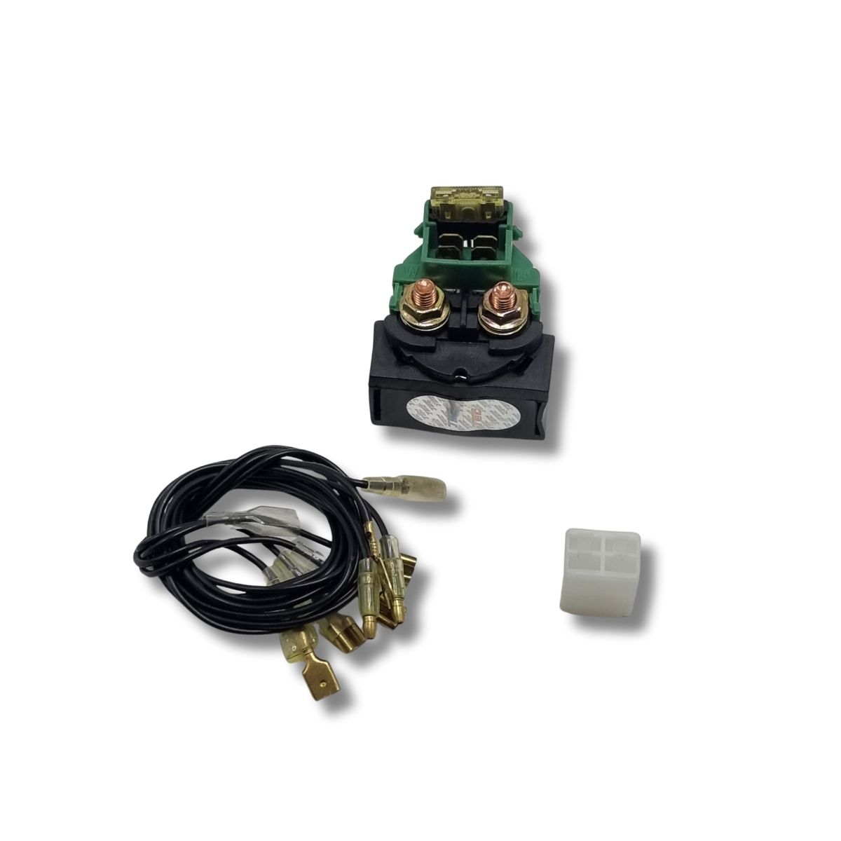 Relé de arranque (chanchito de arranque) universal con conector y porta fusible TW 1