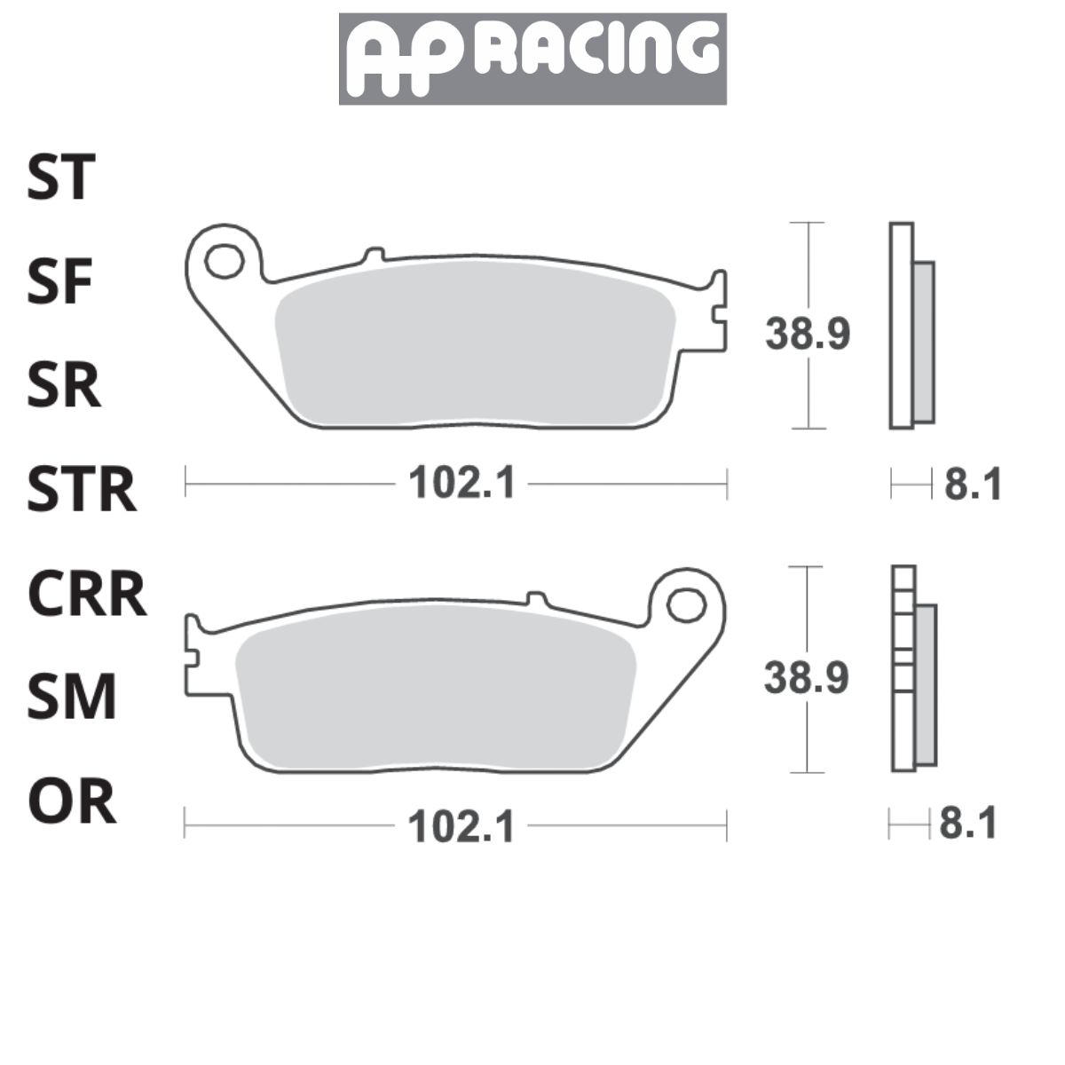 Pastilla de freno delantera AP Racing  2