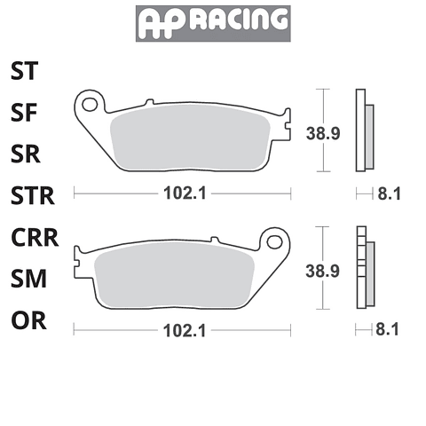 Pastilla de freno delantera AP Racing | LMP227SF