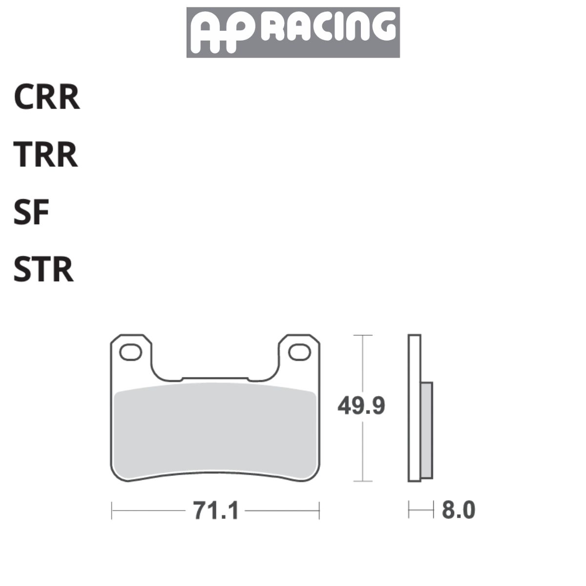 Pastilla de freno delantera AP Racing  2