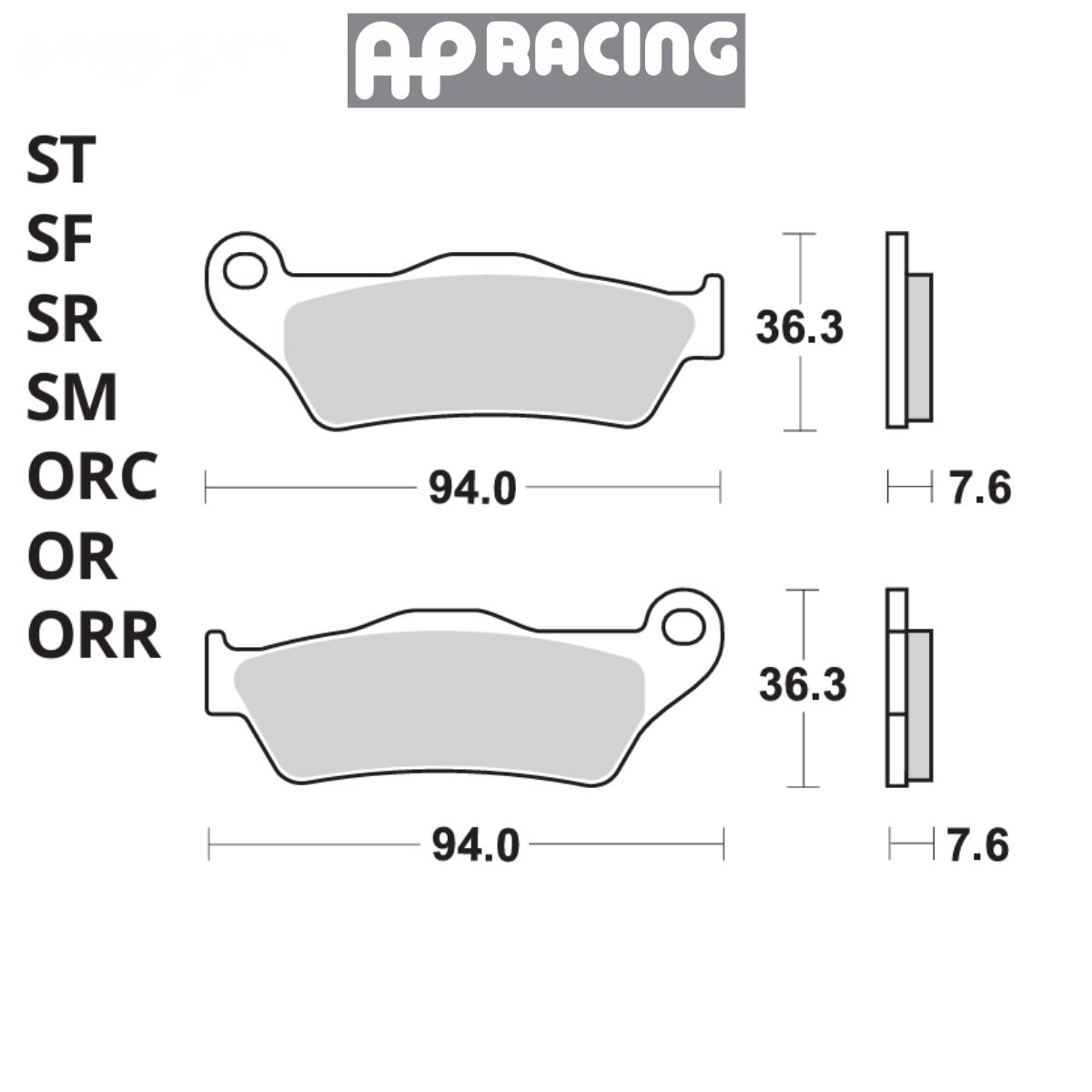Pastilla de freno delantera / traseras | AP Racing  2