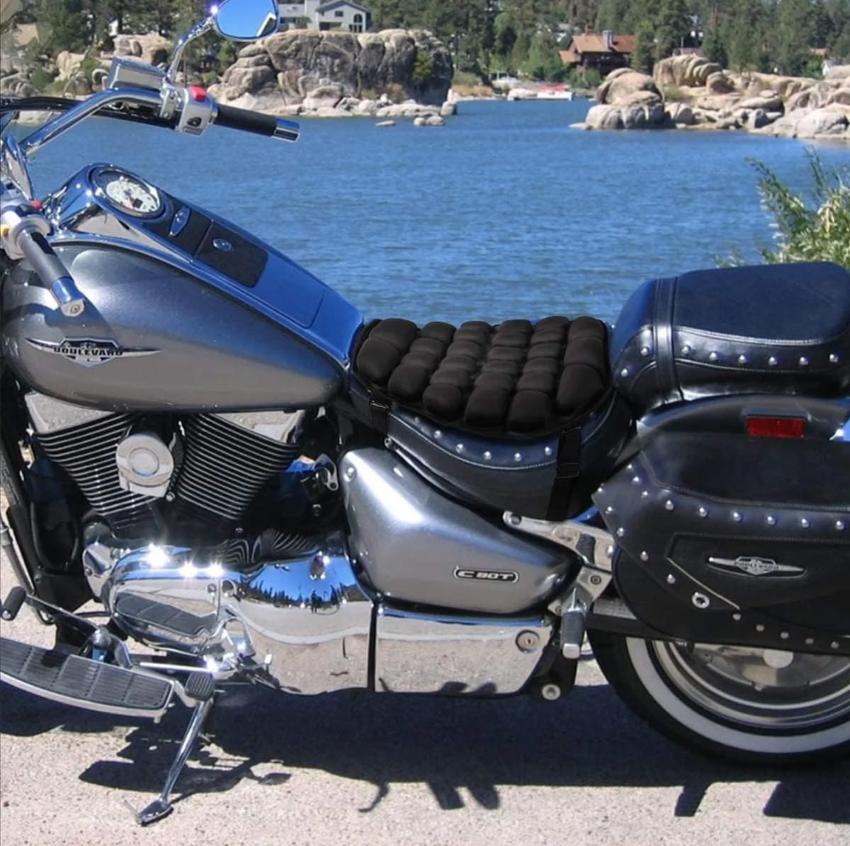  Cojín Acolchado Para Asiento Moto Gel Universal Ajustable 2