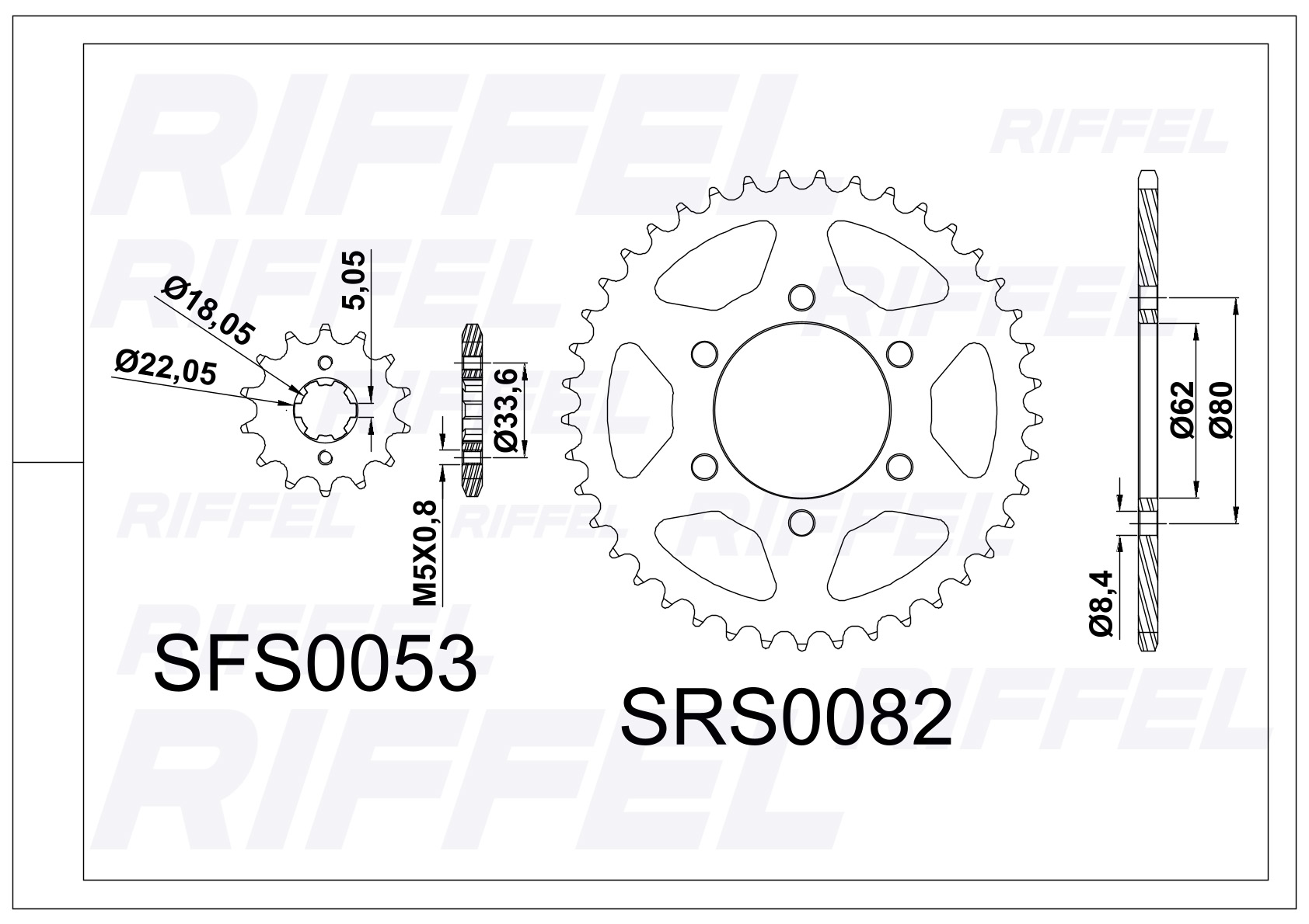 Kit transmisión Riffel Titanium | XTZ-150 41T/14Z  2