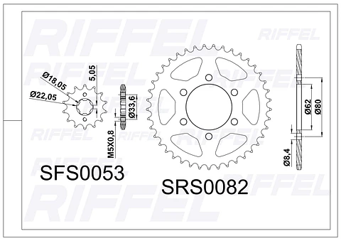 Kit transmisión Riffel | XTZ-150 41T/14Z 