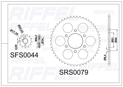 Kit transmisión Riffel | NK-150 50T/17Z 