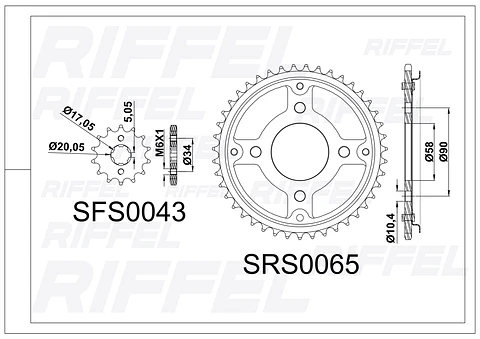 Kit transmision Riffel | XBLADE-160 CBF-160 45T/15Z