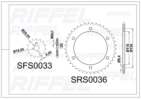 Kit transmisión Riffel | YZF-R15 V3 YZF-R15 V4 41T/14Z 