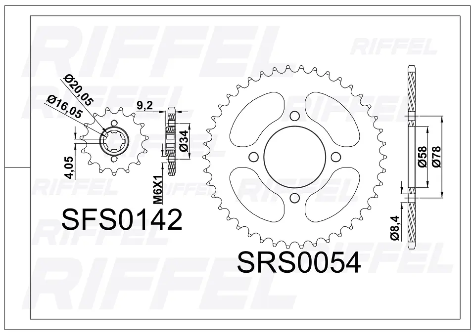 Kit transmision Riffel Titanium | KA-150 41T/15Z 3