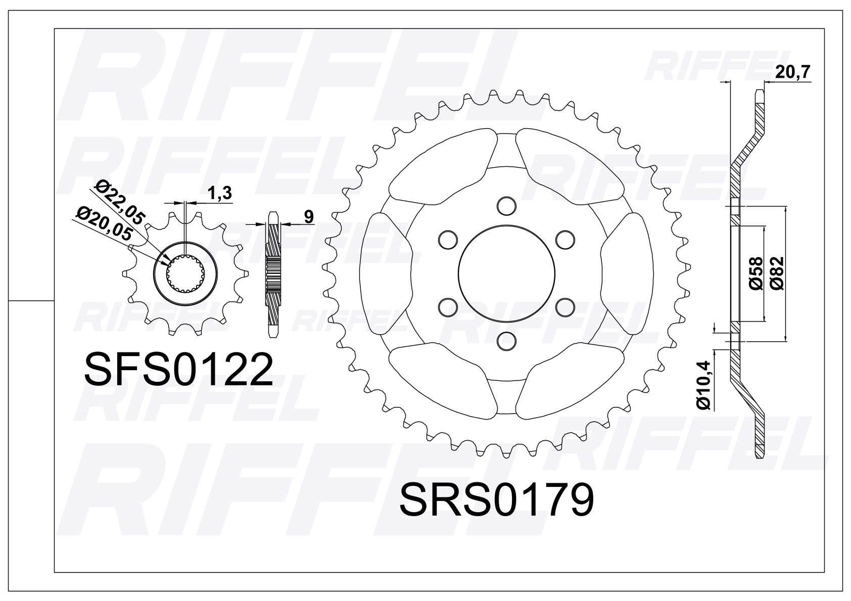 Kit transmisión Riffel | TNT 250 46T/14Z 2