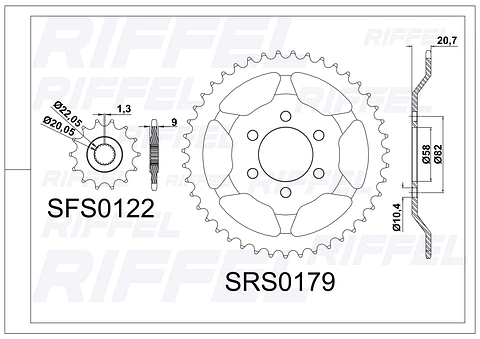 Kit transmisión Riffel | TNT 250 46T/14Z