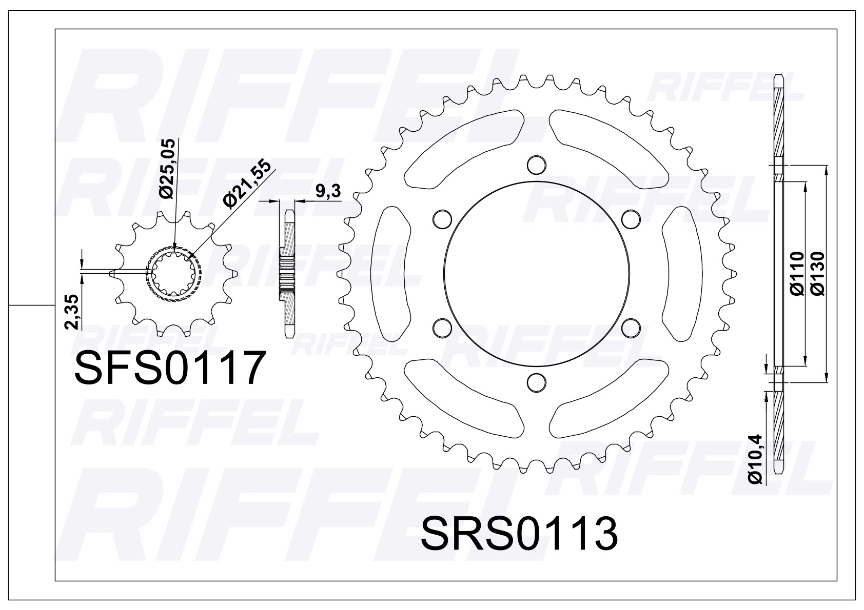 Kit transmisión Riffel | NINJA 300 / 400 42T/14Z 2