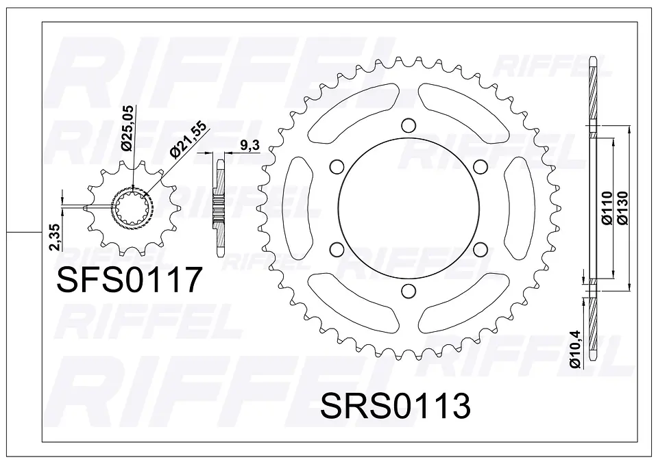 Kit transmisión Riffel Titanium | NINJA 300 / 400 42T/14Z 2