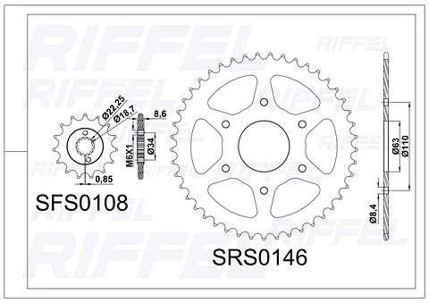 Kit transmisión Riffel | DUKE 390 / RC 390 45T/15Z